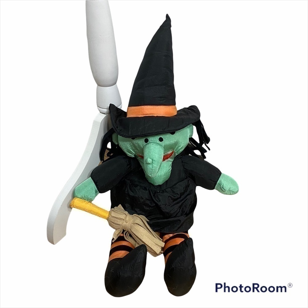 Vintage Puffy Witch Nylon Stuffed Decor Halloween